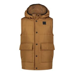 Under armour youth boys brown puffer hooded cargo vest small